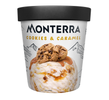 Мороженое пломбир Monterra Печенье и карамель, 298г