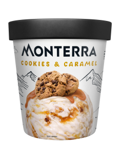 Мороженое пломбир Monterra Печенье и карамель, 298г