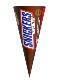 Мороженое молочное Snickers с пастой из арахиса в вафельном рожке 6%, 69г