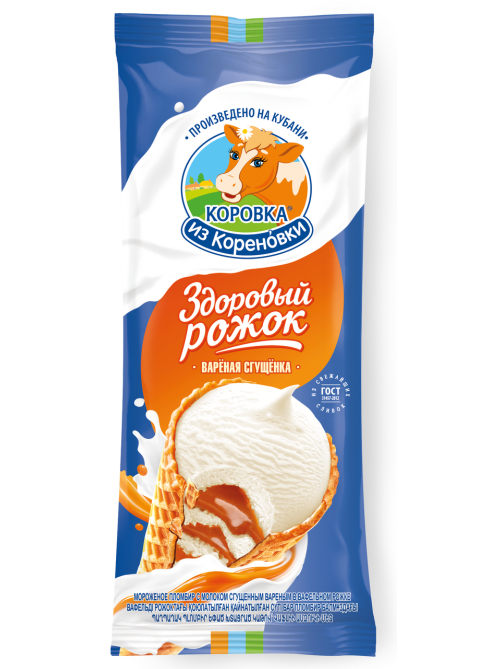 Мороженое пломбир Коровка из Кореновки вареная сгущенка, 100г