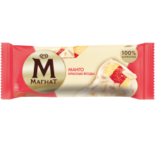 Мороженое сливочное Магнат Манго и красные ягоды в белом шоколаде эскимо, 67г