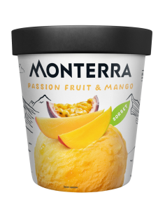 Десерт взбитый замороженный сорбет Monterra Манго и маракуйя, 300г