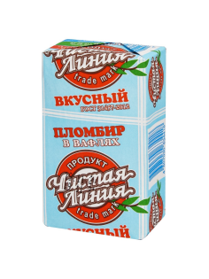 Мороженое пломбир Чистая Линия на вафлях, 80г