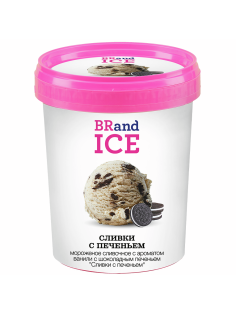 Мороженое Brandice сливочное сливки с печеньем, 500г