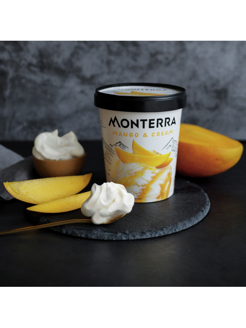 Мороженое пломбир Monterra Манго и сливки, 281г