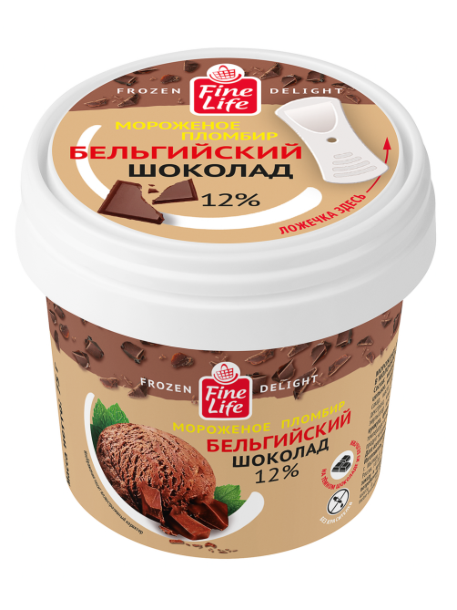 Fine Life Мороженое пломбир бельгийский шоколад, 75г