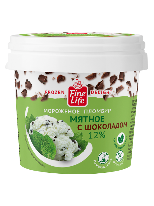 Fine Life Мороженое мятное с шоколадом, 75г
