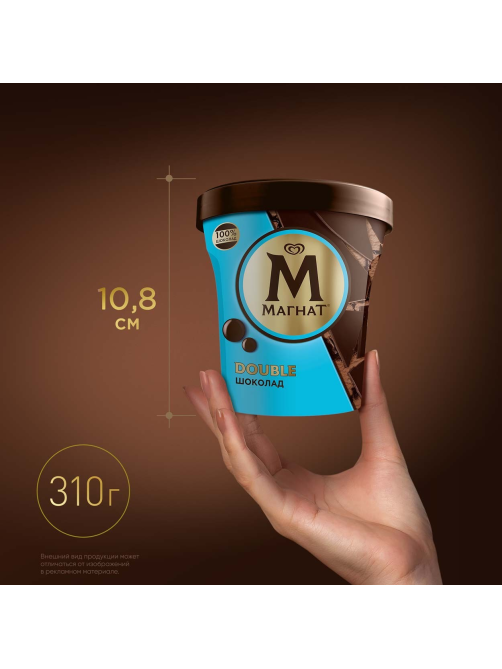 Мороженое сливочное Магнат Double Шоколадное, 310г