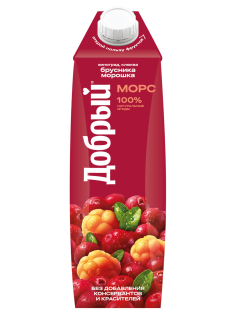 Морс Добрый виноград, клюква, брусника и морошка, 1л