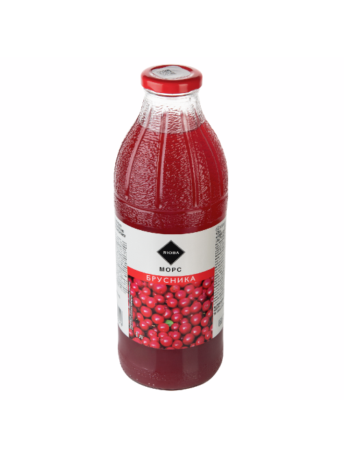 RIOBA Морс брусничный, 1л x 6 шт