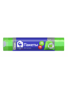 Пакеты для мусора Lomberta Overlap, 35л x 15шт
