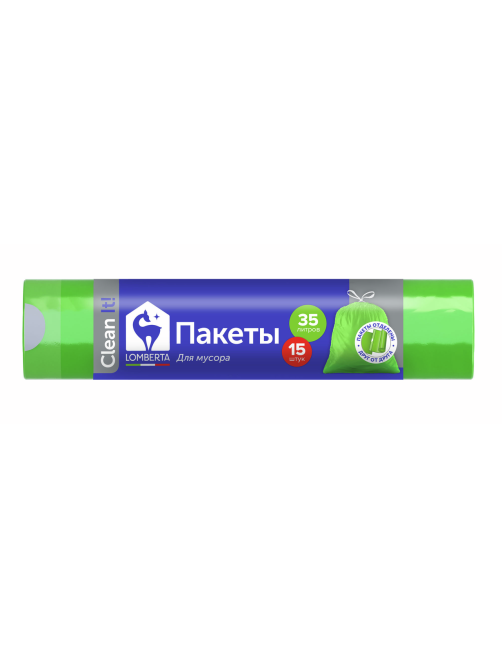 Пакеты для мусора Lomberta Overlap, 35л x 15шт