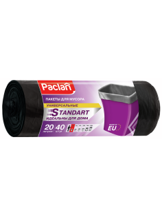 Пакеты для мусора Paclan Standart 7.3мкм 20л, 40шт