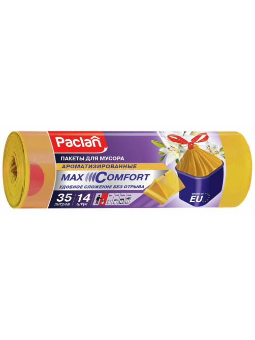 Мешки для мусора Paclan Aroma с завязками 15мкм 14шт, 35л