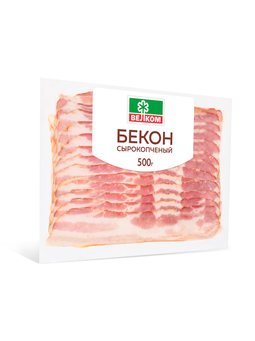 Бекон Велком сырокопченый нарезка, 500г