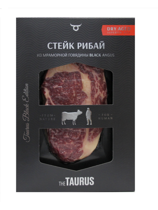 Стейк из говядины Taurus Рибай Dry Aged категории А, 350г