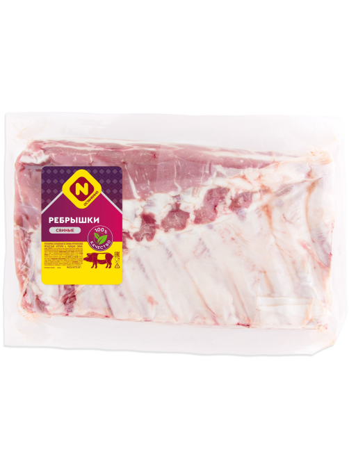 Ребра свиные Останкино крупный кусок охлажденный, ~2.05кг