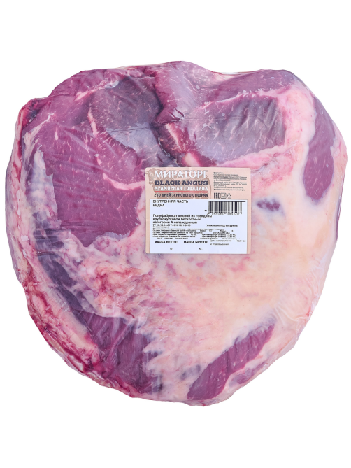 Внутренняя часть бедра Мираторг говяжья Black Angus охлажденная, ~8кг