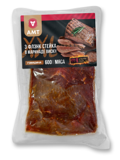Стейк из говядины AMT Флэнк в маринаде виски, 600г