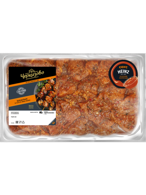 Шашлык свиной Черкизово в соусе барбекю Heinz охлажденный, ~2кг
