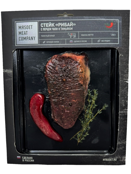 Стейк Myasoet Meat Company Рибай с чили и тимьяном охлажденный, 250г