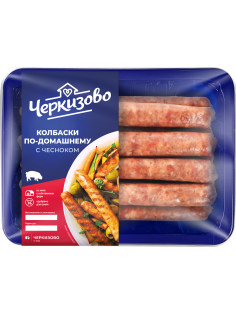 Колбаски Черкизово по-домашнему с чесноком охлажденные, 450г