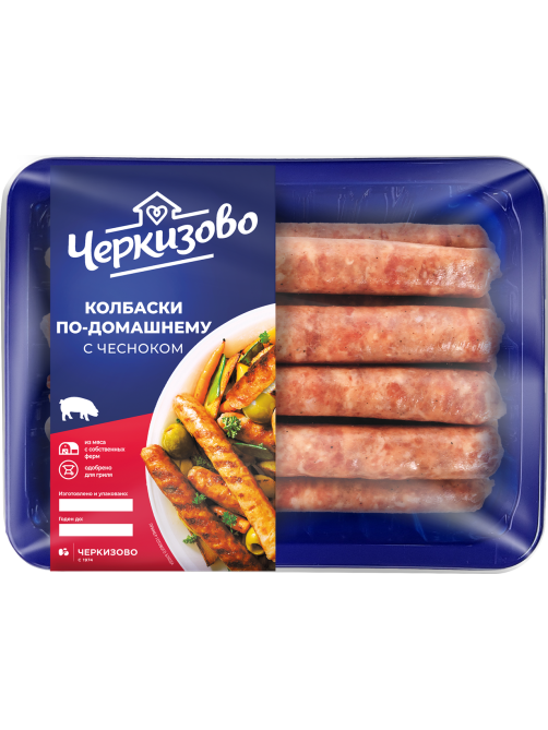 Колбаски Черкизово по-домашнему с чесноком охлажденные, 450г