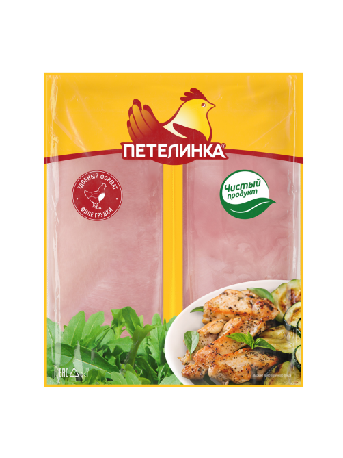 Филе грудки цыпленка-бройлера Петелинка без кожи охлажденная, ~1.2кг