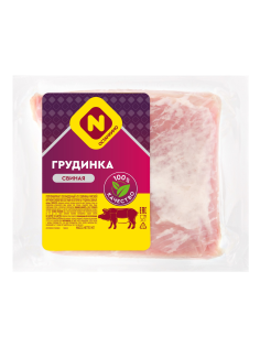 Грудинка свиная Останкино без кости крупный кусок охлажденная, ~900г