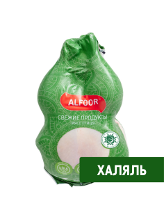Тушка цыпленка-бройлера Alfoor Халяль потрошеная охлажденная, ~1.5кг