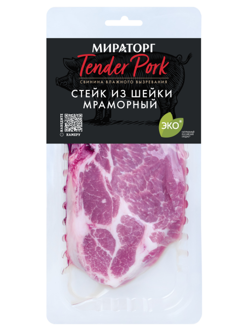 Стейк Мираторг Tender pork из свиной шейки мраморный охлажденный, 280г