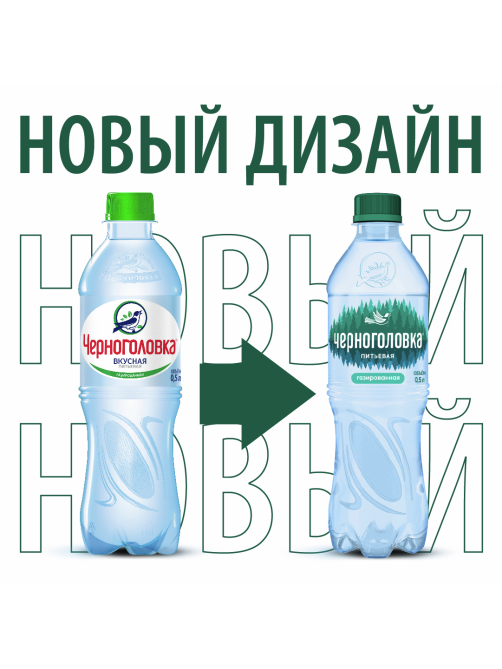 Вода Черноголовка питьевая газированная, 500мл