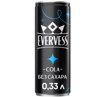 Напиток Evervess Cola без сахара газированный, 330мл