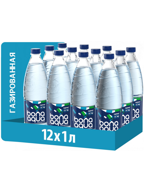 Вода BonaAqua питьевая газированная, 1л