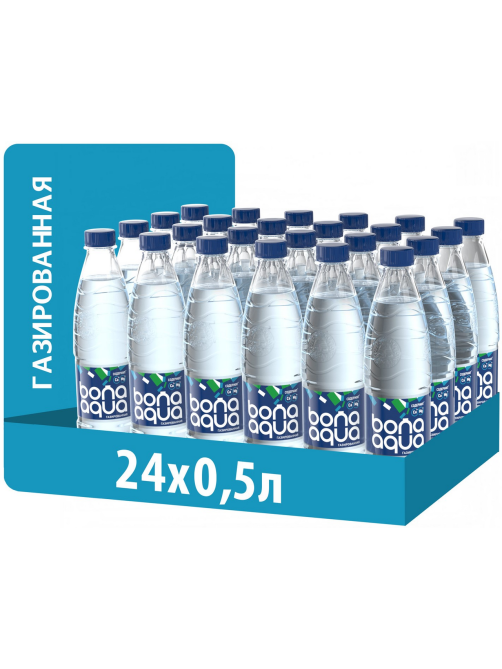 Вода BonaAqua питьевая газированная, 500мл