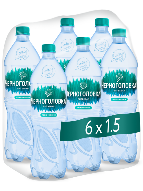 Вода Черноголовка питьевая газированная, 1.5л
