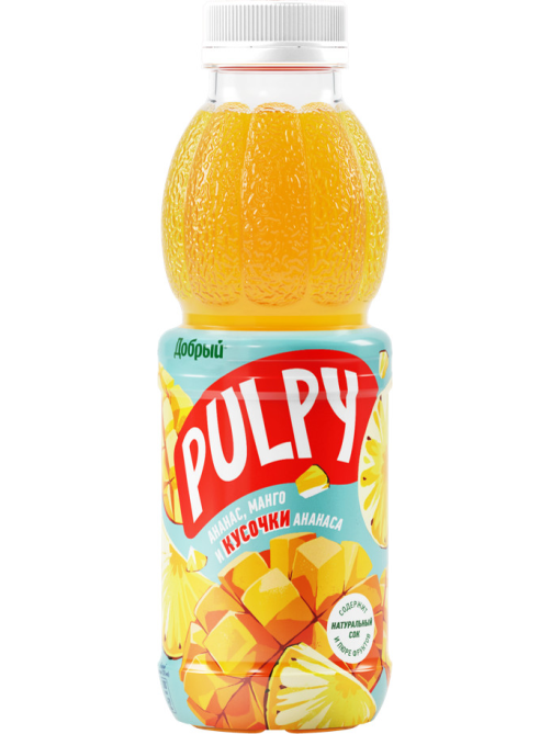 Напиток сокосодержащий Pulpy ананас и манго, 450мл