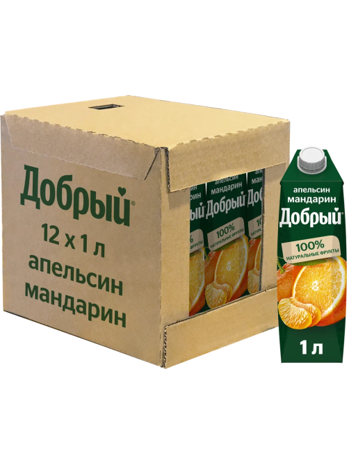 Напиток сокосодержащий Добрый апельсин и мандарин, 1л