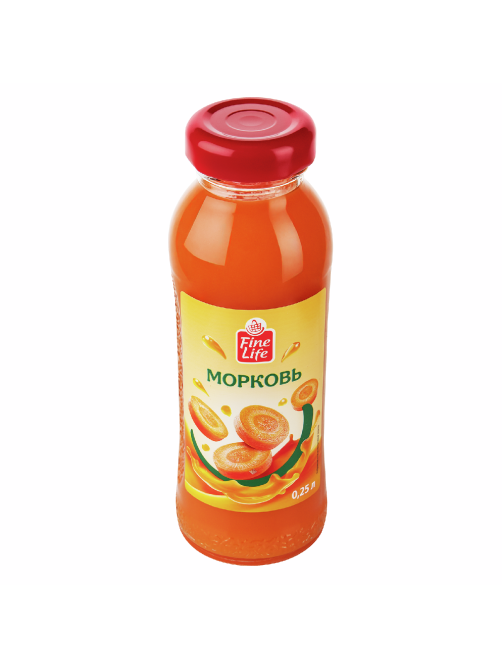 Fine Life Нектар морковный с мякотью, 250мл x 20 шт