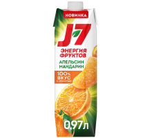 Нектар J7 Энергия Фруктов апельсин и мандарин с мякотью, 970мл