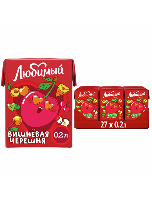 Напиток сокосодержащий Любимый Вишневая черешня, 200мл