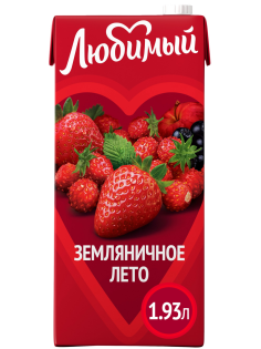 Напиток сокосодержащий Любимый Земляничное лето, 1.93л