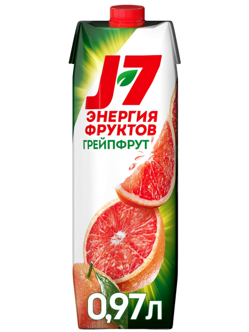 Нектар J7 Энергия Фруктов грейпфрутовый с мякотью, 970мл