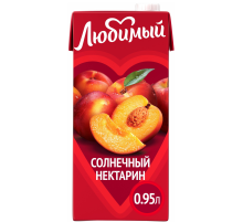 Нектар Любимый Солнечный нектарин с мякотью, 950мл