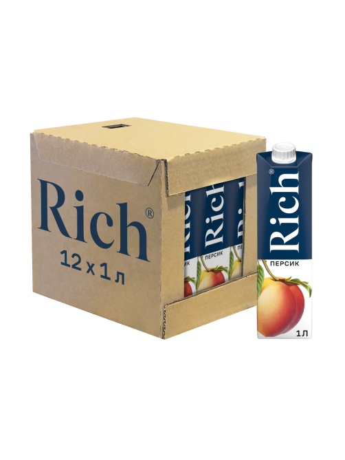 Нектар Rich персиковый с мякотью, 1л