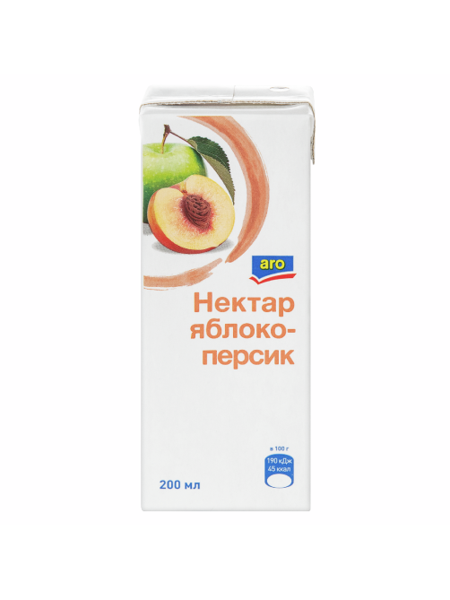 aro Нектар яблоко и персик, 200мл