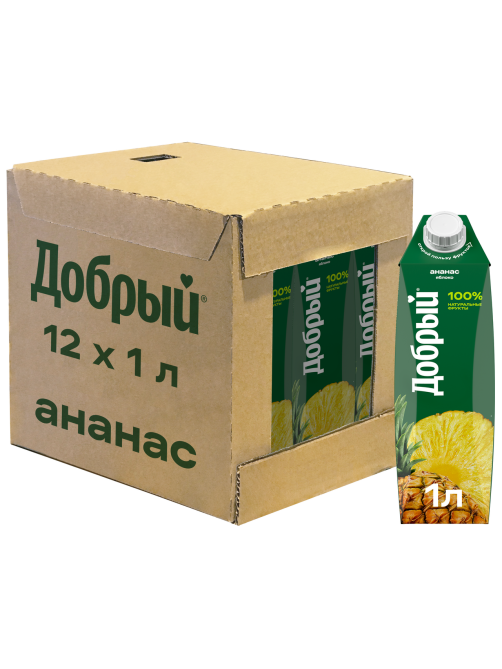 Нектар Добрый ананас и яблоко, 1л