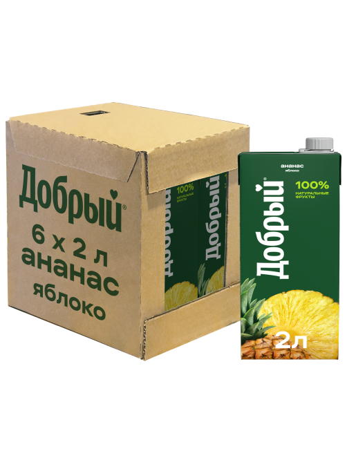 Нектар Добрый ананас и яблоко, 2л