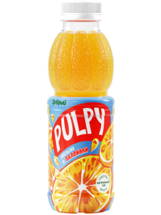 Напиток сокосодержащий Pulpy апельсиновый с мякотью, 450мл