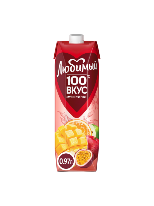 Нектар Любимый мультифруктовый с мякотью, 970мл